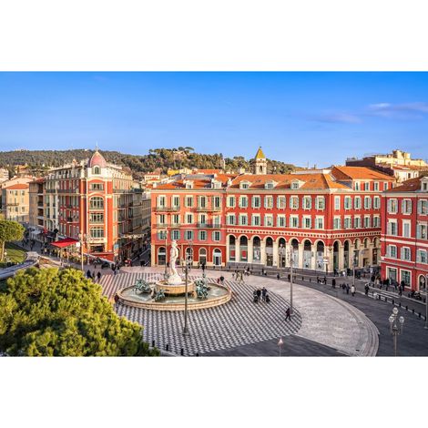 Tableau sur toile place Masséna 30x45 cm - Impression sur Toile Murale Décorative - Image imprimée en HD sur Toile - Toile sur Châssis en Bois FSC - Fabriqué en France (1/4)