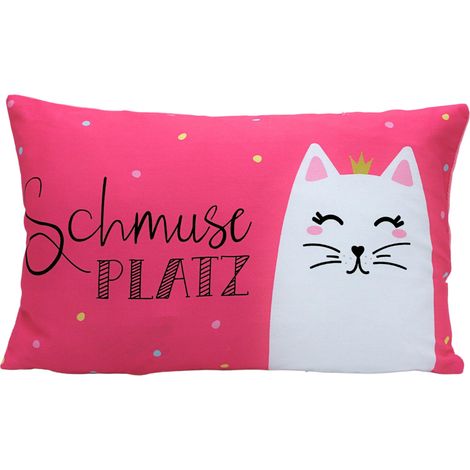Coussin décoratif Coussin Douillet avec Chat Oreiller Doudou carré Dimensions L x l x H Environ 40 x 13 x 23 cm 100% Coton (1/5)