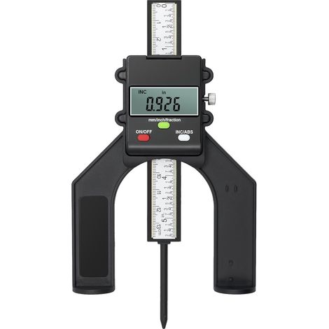 BRICOOMARKET Profondimètre Numérique Jauge de Hauteur 80mm/3.14in avec Batterie Précision de 0.10mm/0.004in avec Fonction ABS/INC Mesure de Hauteur/Profondeur pour Menuiserie Bois Scie à Table (1/5)
