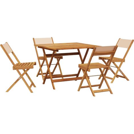 Maison Exclusive - 5-tlg. Garten-Essgruppe Stoff und Massivholz B