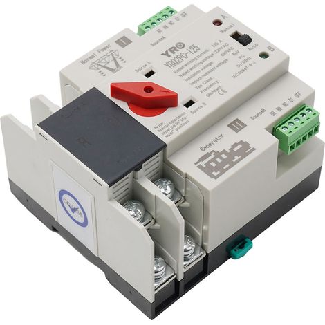 Automatischer 2-poliger 125-A-Doppelstrom-Umschalter, passend für Generator-Umschalter, 4-polig 125 A 400 V (1/5)