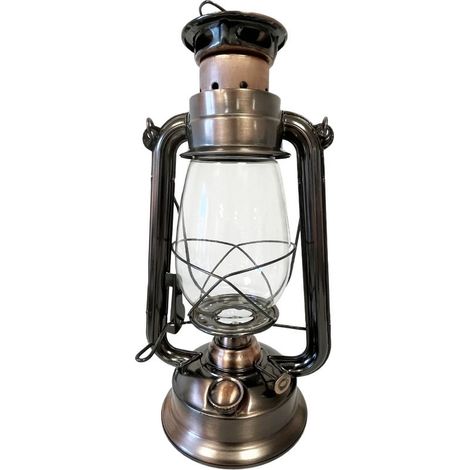 Lampe tempête couleur bronze en métal 30 cm (1/4)