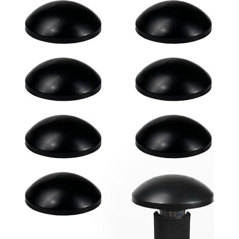 8 tapas negras para postes de trampolín, aptas para postes de 25 mm, color negro, compatibles con postes de 25 mm de diámetro, fabricadas en plástico resistente, ideales para trampolines de jardín de (1/5)