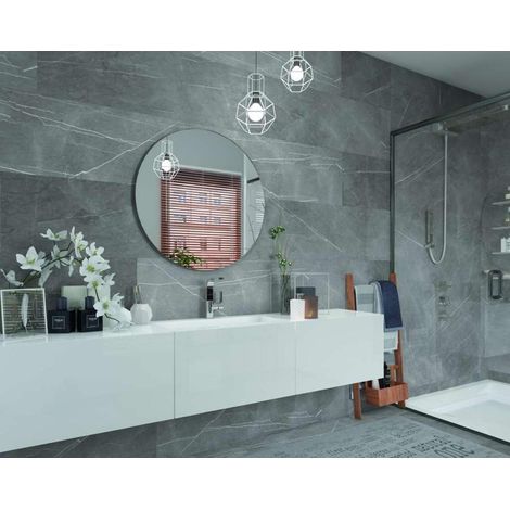 Panneau mural et sol étanche sans PVC ROTH NATURA -1180x392mm Ep. 3mm (3,7m²) coloris Gris veiné (1/5)