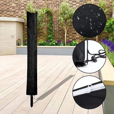 Funda protectora para secadora rotativa - Resistente a la intemperie - Universal - Negra - 168 x 28 cm (1/5)