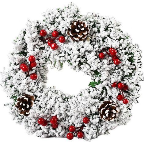 Guirlande De Noël Miniature - 23 cm - En PVC - Pour Armoire Fenêtre Porte Intérieure Extérieure - 1 Pièce (1/4)