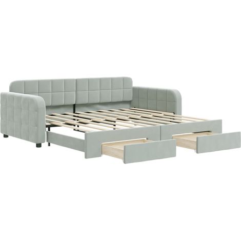 Maison Exclusive - Divano Letto Estraibile Cassetti Grigio Chiaro 90x190cm Velluto
