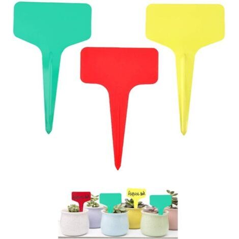 Etiquettes Plantes, Etiquette Semis,120x Etiquette Potager de type T(6 x 10 cm),imperméables étiquettes,Etiquetage Réutilisable-Contenants et Accessoires Pour Plantes. (1/4)