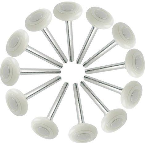 Roulettes de porte de garage à tige de 10 cm (4 pouces), lot de 12, en nylon silencieux de 5 cm (2 pouces). (1/5)