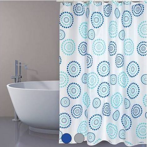 TENDA PER DOCCIA IN TESSUTO POLIESTERE DOTS Misura: cm 180x200 Grigio