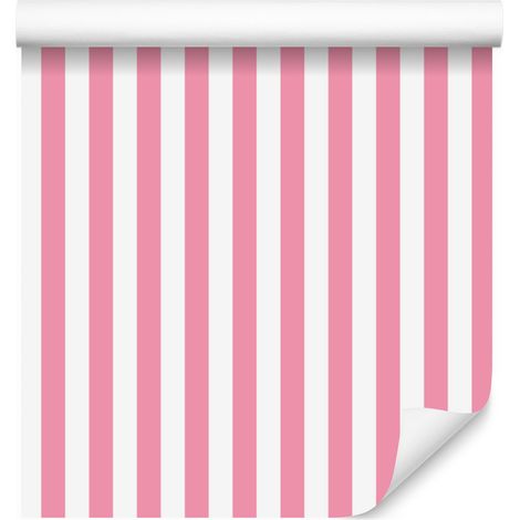Papier peint à rayures rose poudré, centre rose poudré 50x1000 cm (1/5)