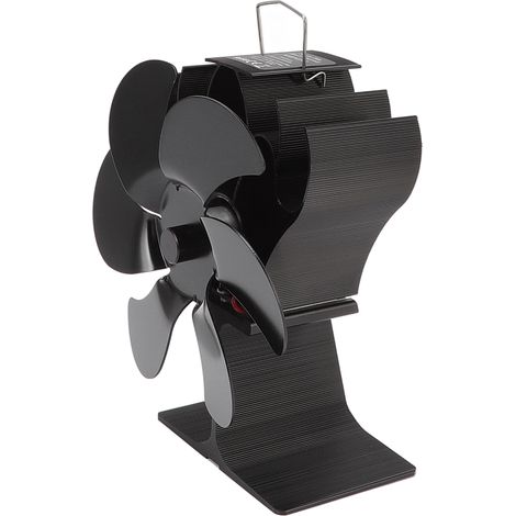 6-flügeliger Ofenventilator, schwarz, mit automatischer Startfunktion, hitzebeständig, wärmebetrieben, für den Hausgebrauch, 152 mm (1/5)