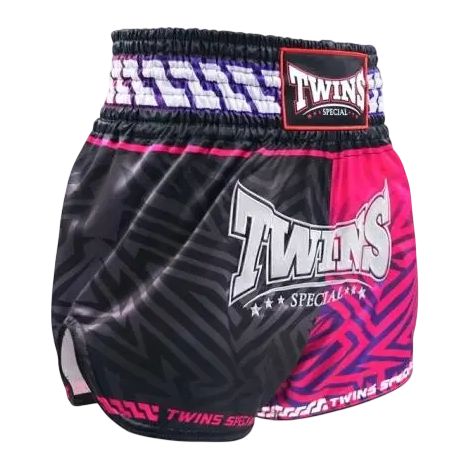 Pantalones cortos de Muay Thai Twins Special Tbs Maze negros talla L (1/2)