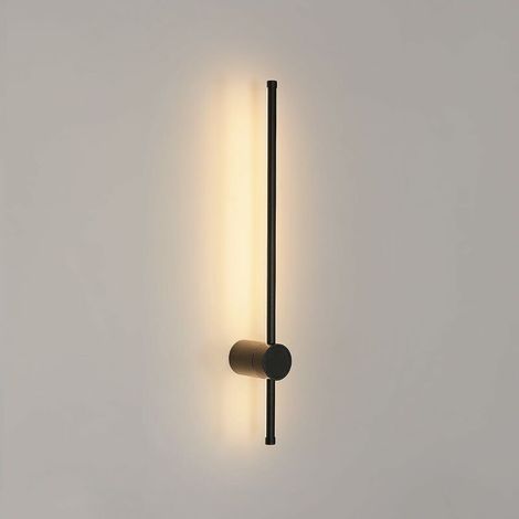 Wall light wall-mounted LED 60 cm Lamp wall-mounted 360° rotating Light warm white for living room and bedroom Design minimalist black (1/5)