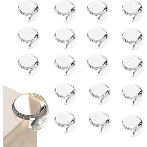 Lot de 18 protections d'angle de table pour enfants, protections de bords adhésives transntes pour les bords de meubles avec adhésif en gel puissant (1/5)