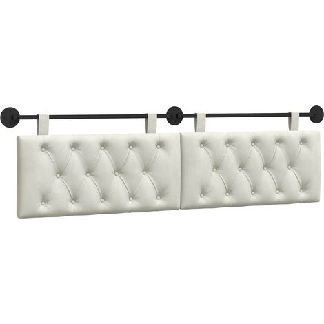 Hängendes Kopfteil Mit LED Licht Creme Samt vidaXL (1/5)