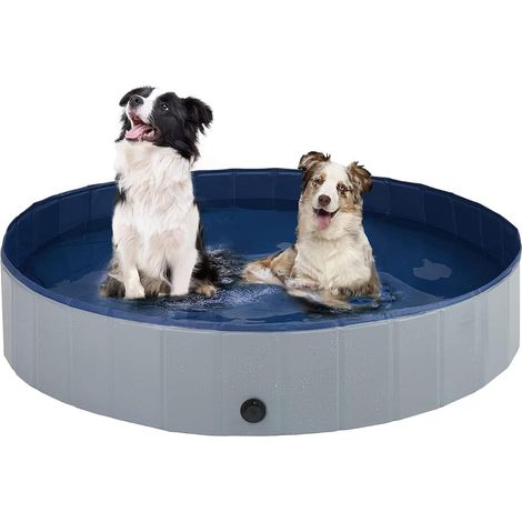 Foldable pet bathtub, foldable outdoor pool for dogs, cats, and children, non-slip, grey, 160 x 30 cm (1/4)