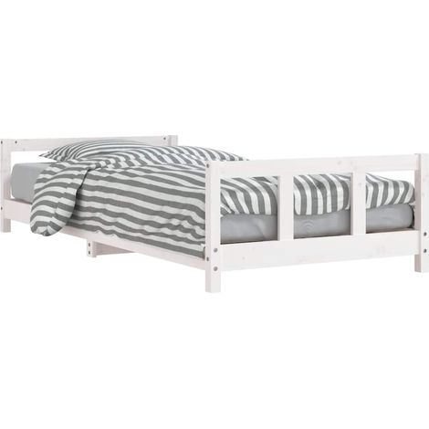 Lit Simple，Lit enfant，Cadre de lit pour enfants blanc 90x190 cm bois de pin massif CFW7768776 (1/5)