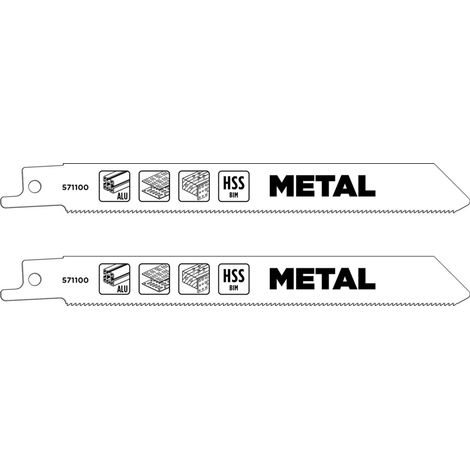 kwb Lame de scie sabre bimétal kwb pour le métal, 152mm (pour l'aluminium, la tôle, le bois de construction) (1/2)