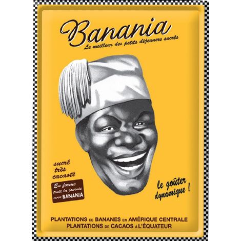 Grande plaque métal décorative Banania 40 cm