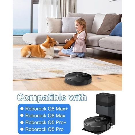Kit accessoires pour Roborock Q5 Pro+/Q5 Pro/Q8 Max+/Q8 Max Aspirateur, Pièces de Rechange - 2 Brosse Principale, 4 HEPA Filtres, (1/3)