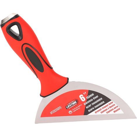 15 cm (6 Zoll) langer Spachtel aus Edelstahl, abgewinkelter Schaber mit ergonomischem Griff – ideal zum Abkratzen von Farbe, Reparieren von Gipskartonplatten und Entfernen von Tapeten. (1/5)