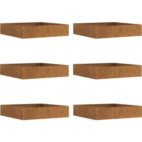 Bordure de Pelouse 6 pcs Rouillé 60 x 60 x 13 cm CFW194822 (1/5)