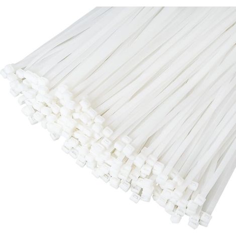 Mehrzweck-Kabelbinder, Nylon-Kabelbinder, selbstsichernde Kabelbinder, weiß, 100 x 2,5 mm (100 Stück) (1/4)