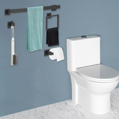 10-teiliges mattschwarzes Badezimmer-Zubehör-Set, 60 cm Badetuchstangen-Set, SUS 304 Edelstahl, Badezimmer-Hardware-Set, Handtuchhalter für Badezimmer, Wandmontage