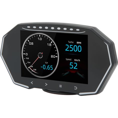 Affichage tête haute (HUD) pour voiture, mode OBD2 GPS, écran TFT LCD, alarme de survitesse avec indicateur de pente, boussole et compteur de vitesse numérique (1/5)