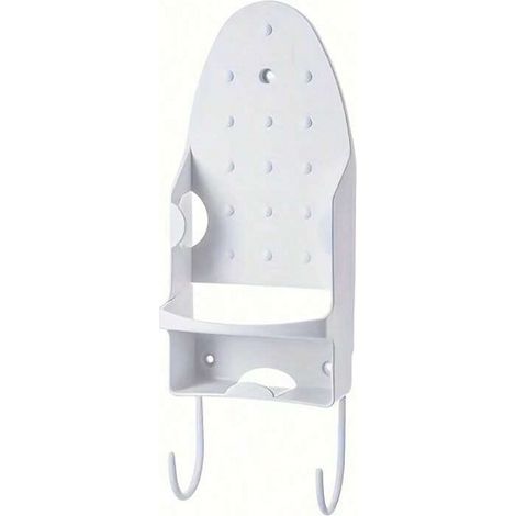 Étagère de rangement pour fer à repasser avec 2 crochets, fer à repasser, porte, coin, salle de bains, armoire, casier à la maison – 1 pièce (1/5)