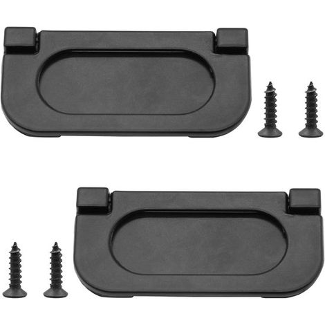 Deux poignées plates noires en forme d'anneau, poignées plates de meuble de 7,6 cm (3 pouces) avec vis pour une installation facile. (1/5)