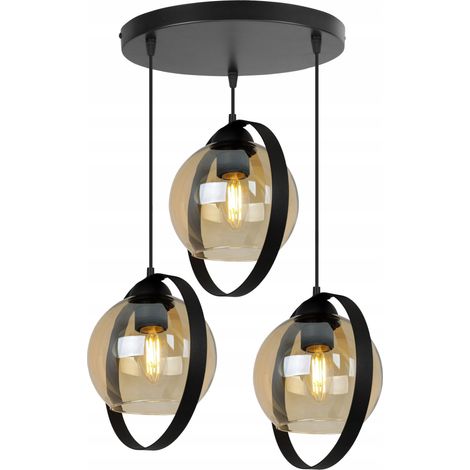 LÁMPARA COLGANTE MODERNA CON ANILLOS DE PANTALLA DE CRISTAL (1/5)