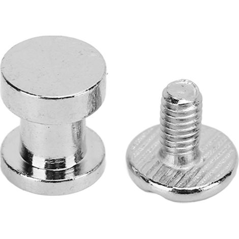 300 ensembles de rivets décoratifs à tête plate, rivets à tête plate double couche avec vis, rivets pour papeterie, rivets pour registres à faire soi-même, accessoires de vêtements, argent. (1/5)