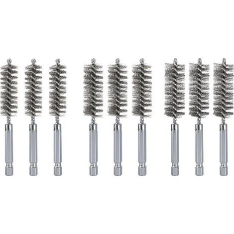 Brosse De Nettoyage - Acier Inoxydable - Tige Hexagonale 6 35 Mm - Pour Perceuse Meuleuse - 18 Pièces (1/5)