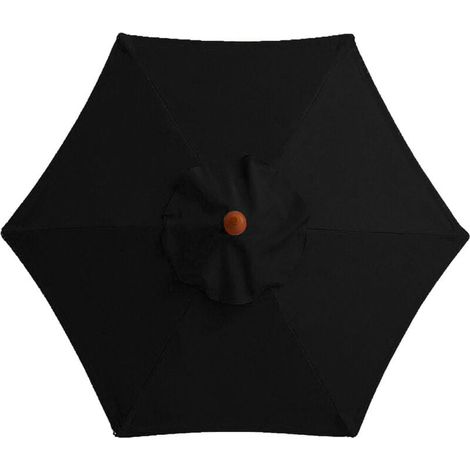 Ersatzbezug für Sonnenschirm – 6 Streben – 2 m – wasserdicht – UV-beständig – Ersatzstoff (2 m / 6,6 Fuß, schwarz) (1/4)