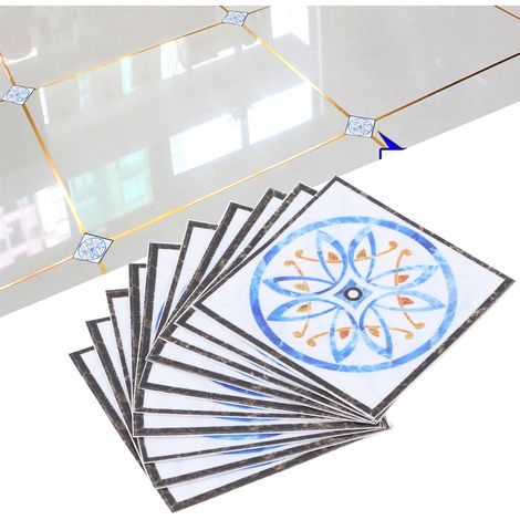 20 pegatinas diagonales de PVC para suelo, etiquetas adhesivas impermeables para suelo, decoración DIY, 7,9 x 7,9 cm (1/5)