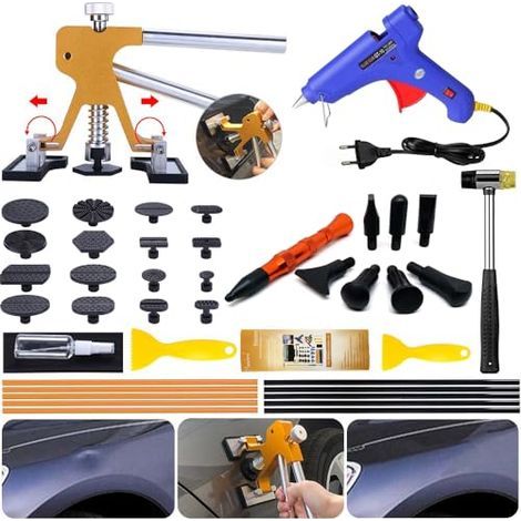 Car Dent Removal Kit, Car Dent Puller Paintless Dent Repair Tool with Gold Lifting, Bodywork Removal Set Gold 1 - (1/5)