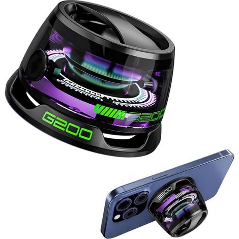 Compatibile con iPhone, Android, associazione TWS - Altoparlante Bluetooth magnetico, altoparlante portatile multifunzionale G200 con spettacolo di luci multicolore RGB - Effetto audio surround 3D, (N (1/4)