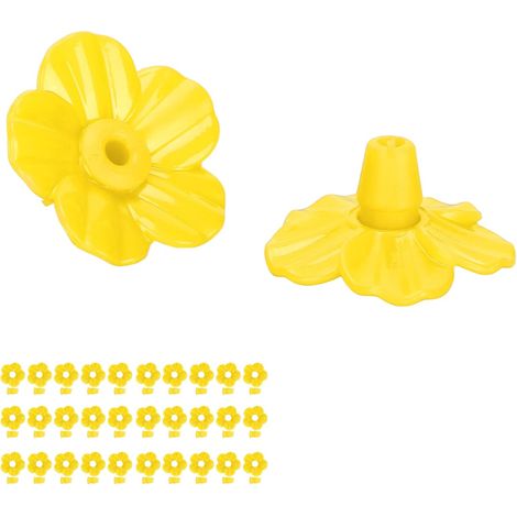 Lot de 30 fleurs de rechange pour mangeoires à colibris, pièces de rechange aux couleurs vives pour la plupart des mangeoires à colibris (jaune)