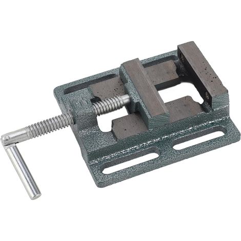 3-Zoll-Bohrschraubstock, hochkohlenstoffhaltiger Stahl, flache Backen, präzise und stabile Klemmung für Holzbearbeitung, robuster Werkbankschraubstock (1/5)