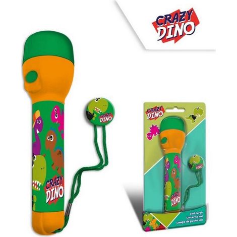 Lampe de Poche - Crazy Dino - Orange et Vert - 21 cm (1/5)