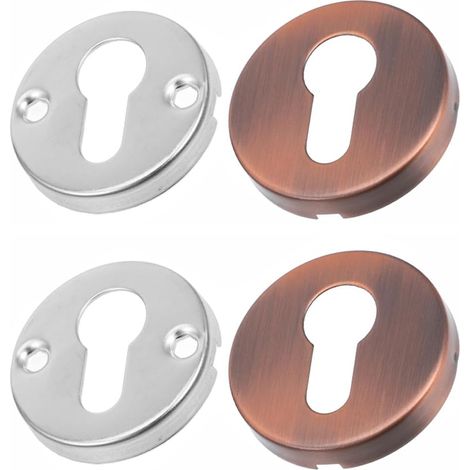 Lot de 2 couvercles de bouche-clé en bronze rouge pour serrure standard européenne (1/5)