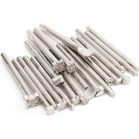 20Pcs Outils d'impression de Cuir Estampage De Beveler Outil Carving en Cuir et Outil d'impression Outil à Main Impression sur Cuir Outils d'impression Carving en Cuir Set (1/5)