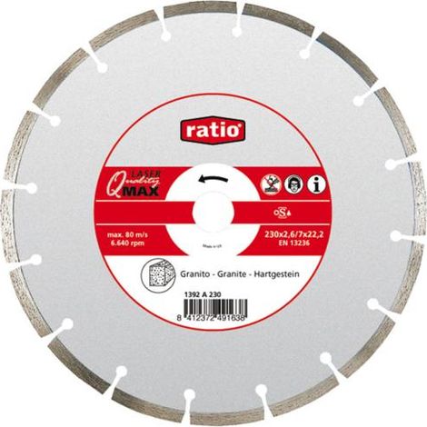 Disco diamante Quality max materiales muy duros Ratio - 115 x 2,2 x 22,2 mm.