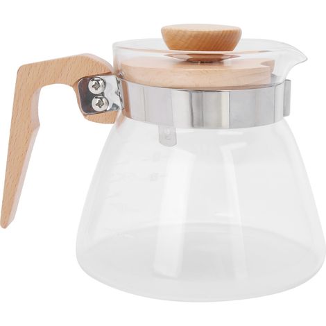 600-ml-Glas-Kaffeebereiter mit Holzgriff und Deckel für Zuhause und Büro (1/5)