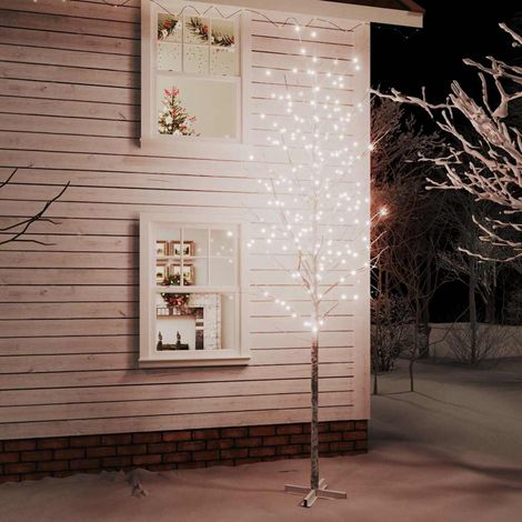 vidaXL Abedul artificial blanco con 672 LEDs blanco cálido 400 cm (1/5)