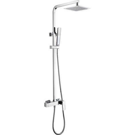 Asta doccia monocomando allungabile - Colonna doccia - Rubinetteria bagno con doccetta e maniglia doccia Colore Cromo (1/5)