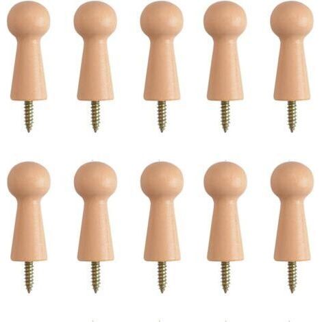 10 crochets en bois pour serviettes de bain, pour porte, escalier, arêtes et placards (1/4)