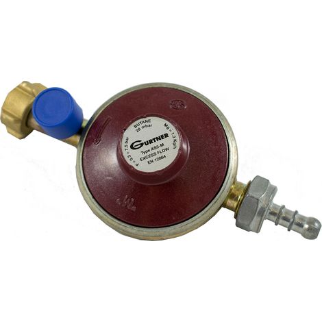 Détendeur basse pression gaz Butane 1.3kg/h - Mâle 20x150 + tétine (1/2)